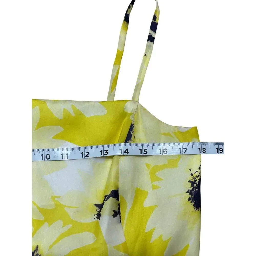 Kate Spade Sunflower Print Silk Cocktail Mini Dress Square Neck in Yellow 10